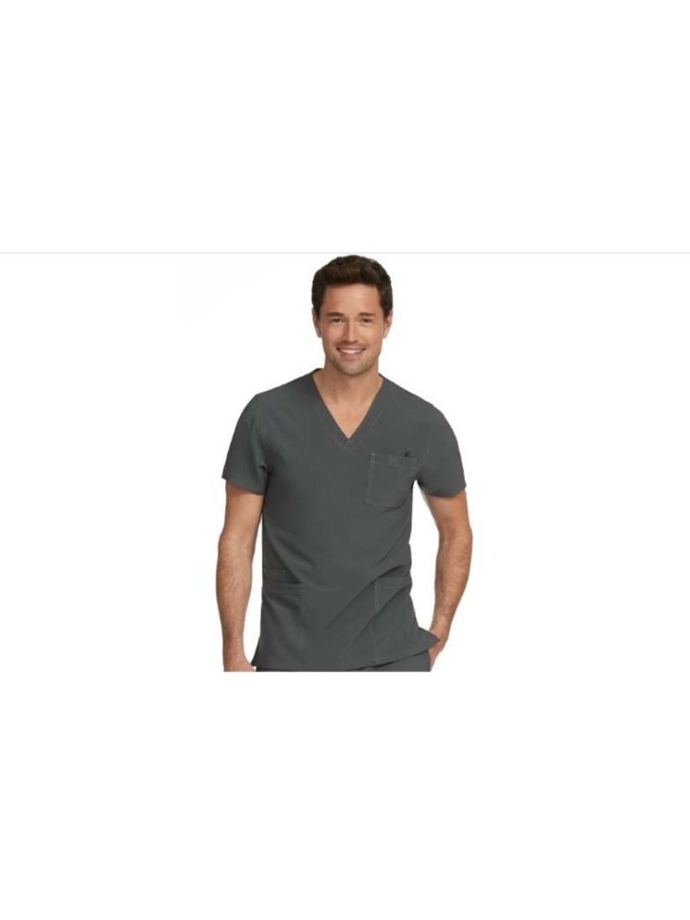 MED COUTURE Activate V-Neck 4 Pockets Men's Scrub Top 8528 -Pewter -XL